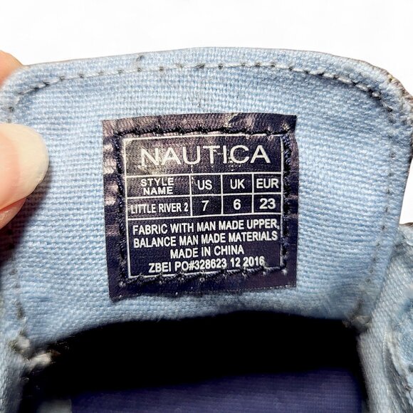 Nautica Little River 2 Boys Boat Shoes Blue Canvas Slip-On Size 7 Toddler - NWOT - Picture 6 of 9